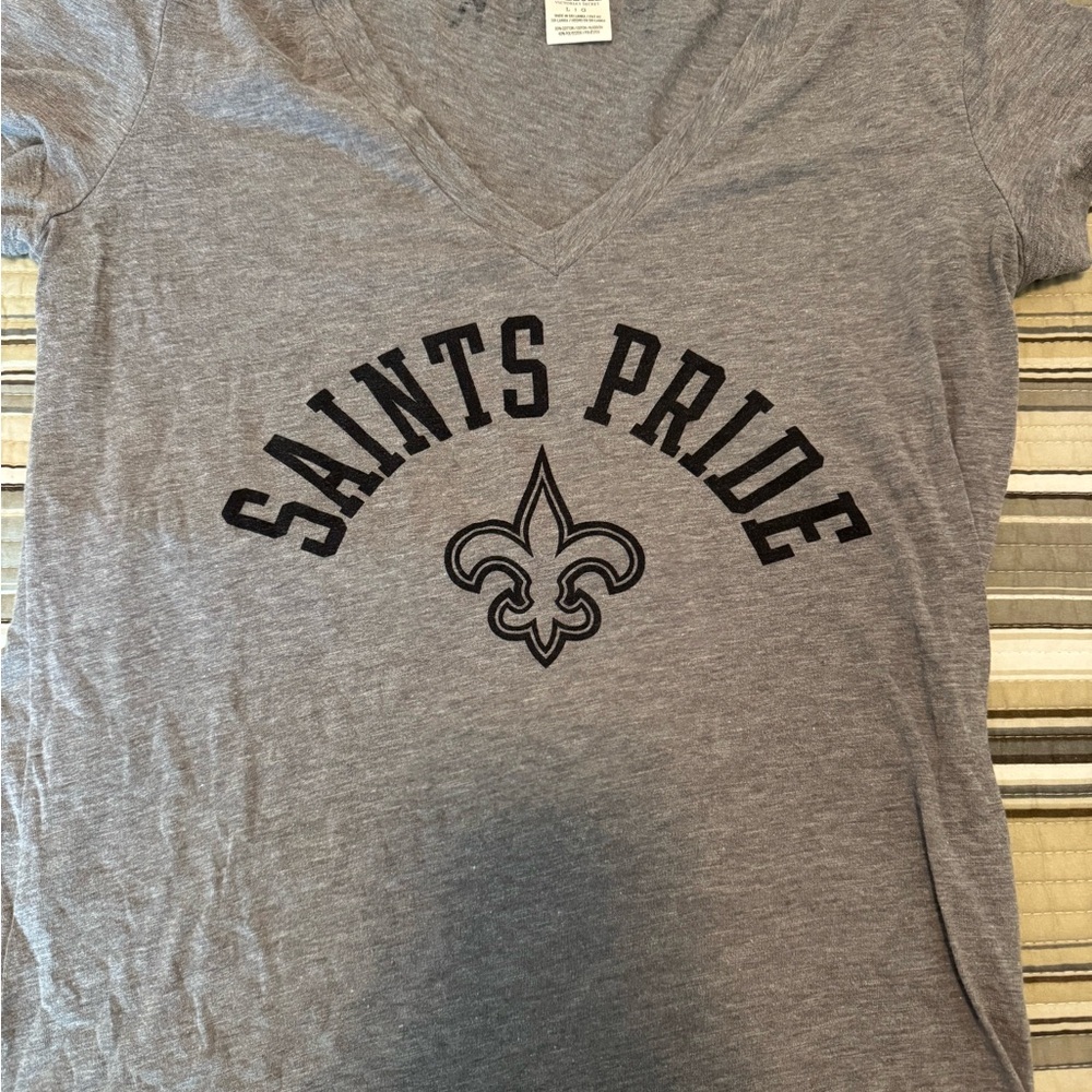 Saints Pride Gray V-Neck T-Shirt
